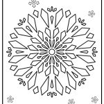 Christmas mandala with snowflakes coloring page