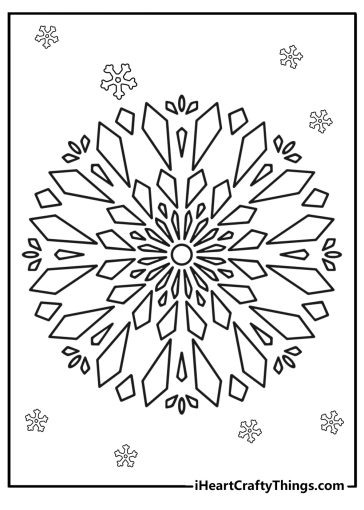 Christmas mandala with snowflakes coloring page