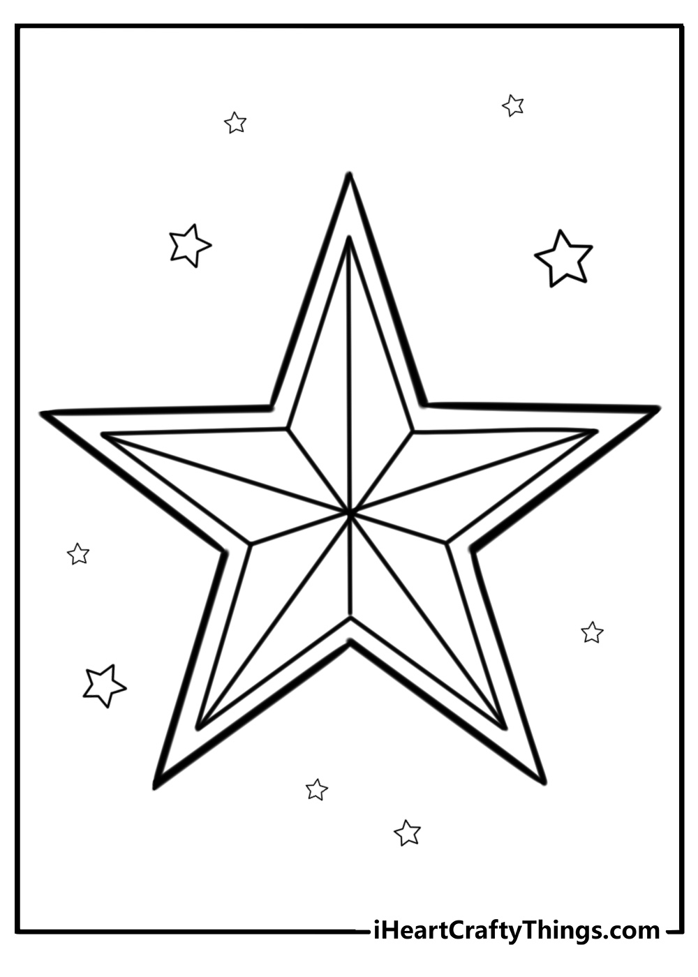 Christmas star with holiday decorations fun coloring sheet for kids