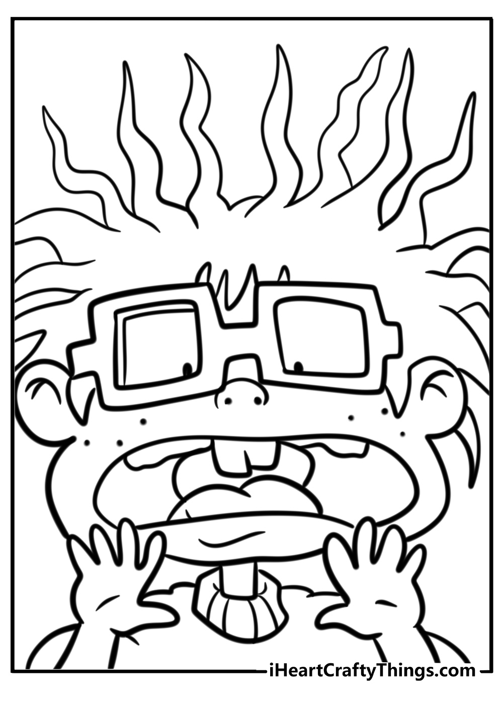 Chuckie looking worried free rugrats coloring page pdf