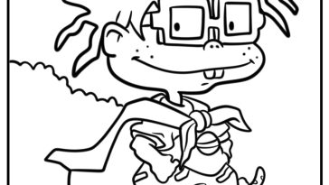 Chuckie trying to be brave printable coloring page