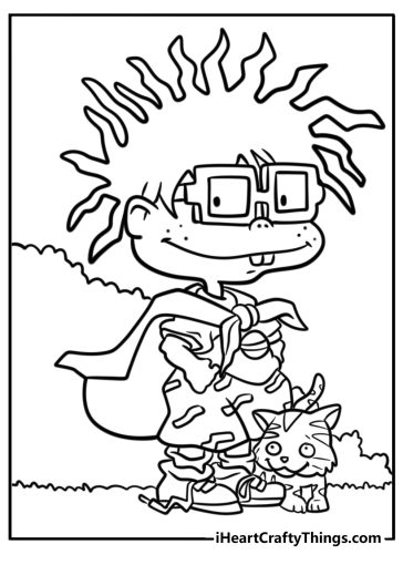 Chuckie trying to be brave printable coloring page