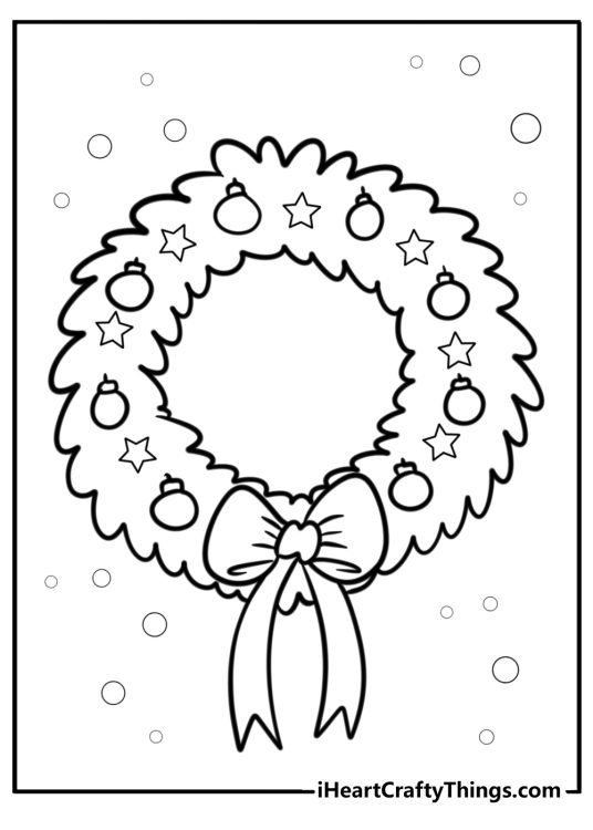Classic christmas wreath with red and green ornaments