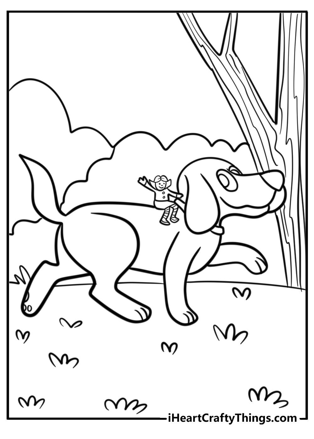 Clifford giving a ride to his friends free printable coloring