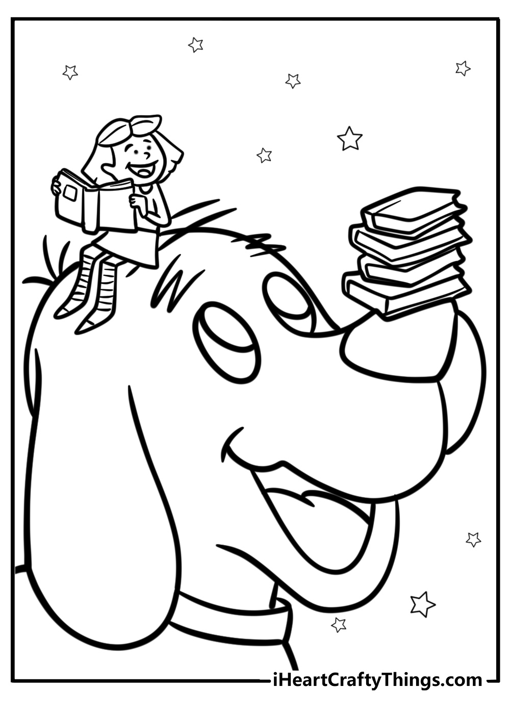 Clifford helping emily elizabeth printable coloring page