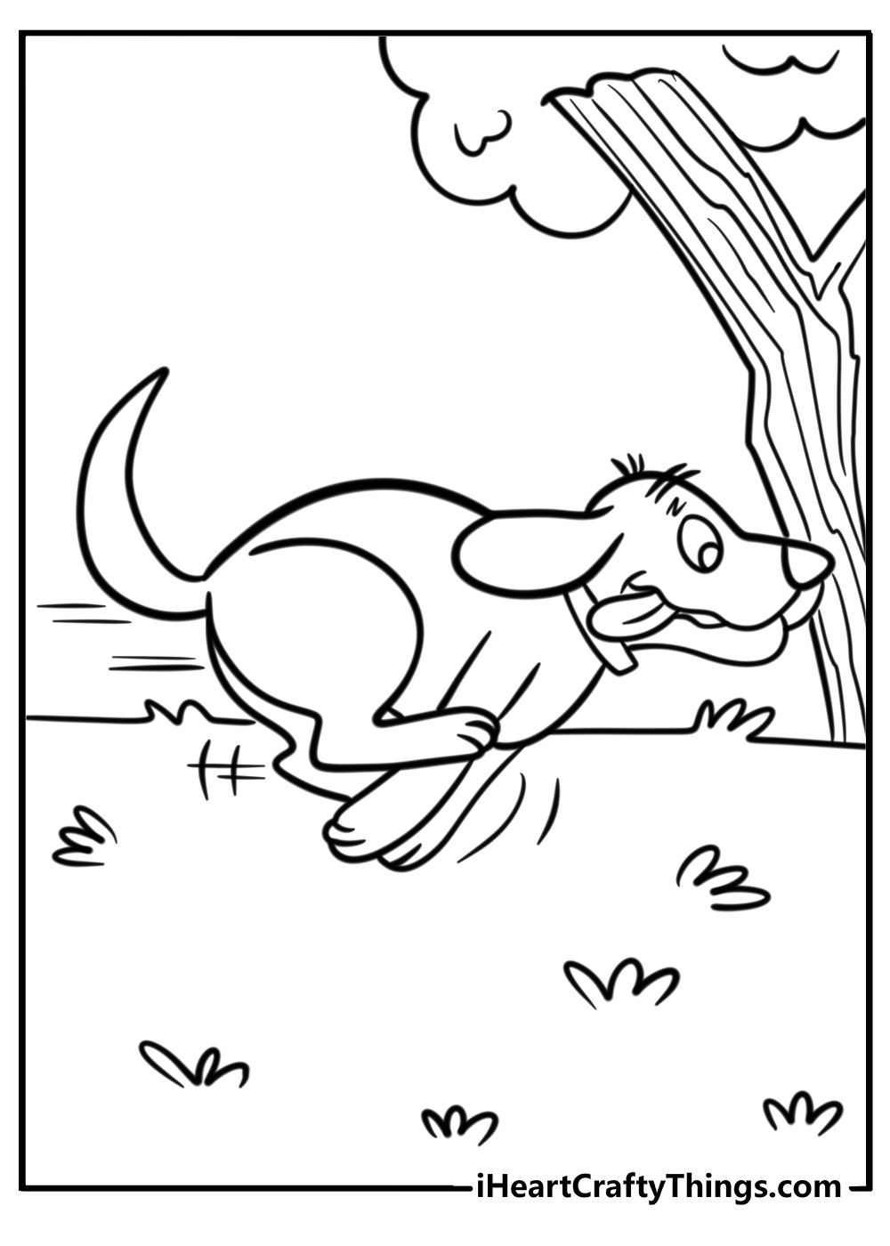 Clifford running through the park detailed coloring sheet