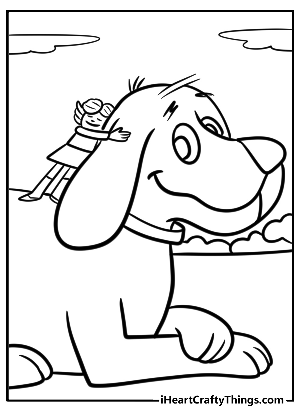 Clifford sitting with emily elizabeth free coloring page pdf