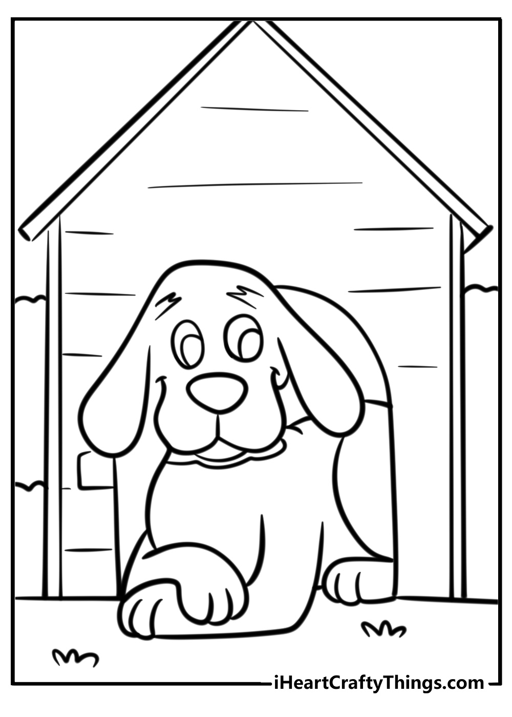 Clifford with a big doghouse free coloring page pdf