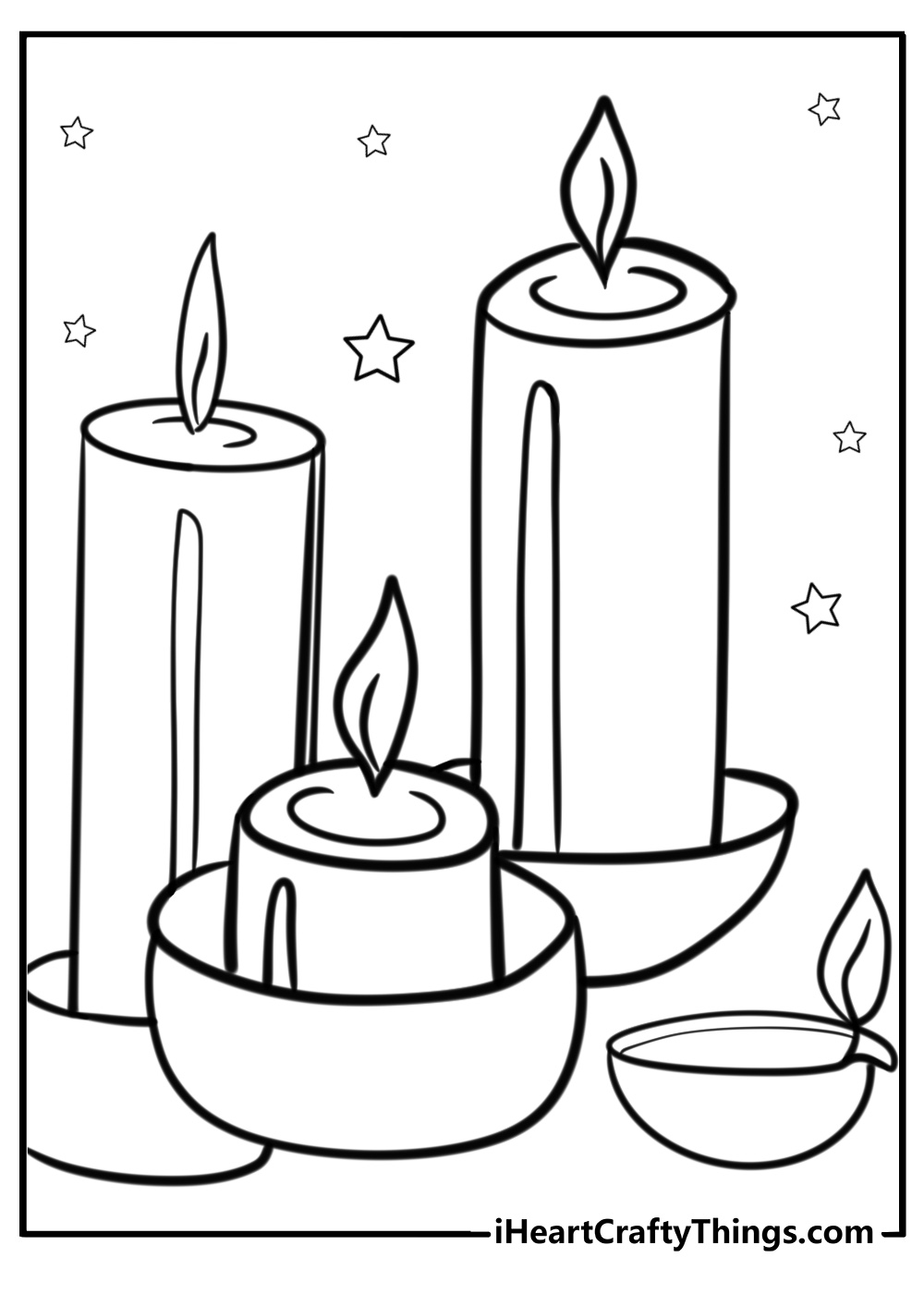 Decorative diya lamps fun printable coloring sheet