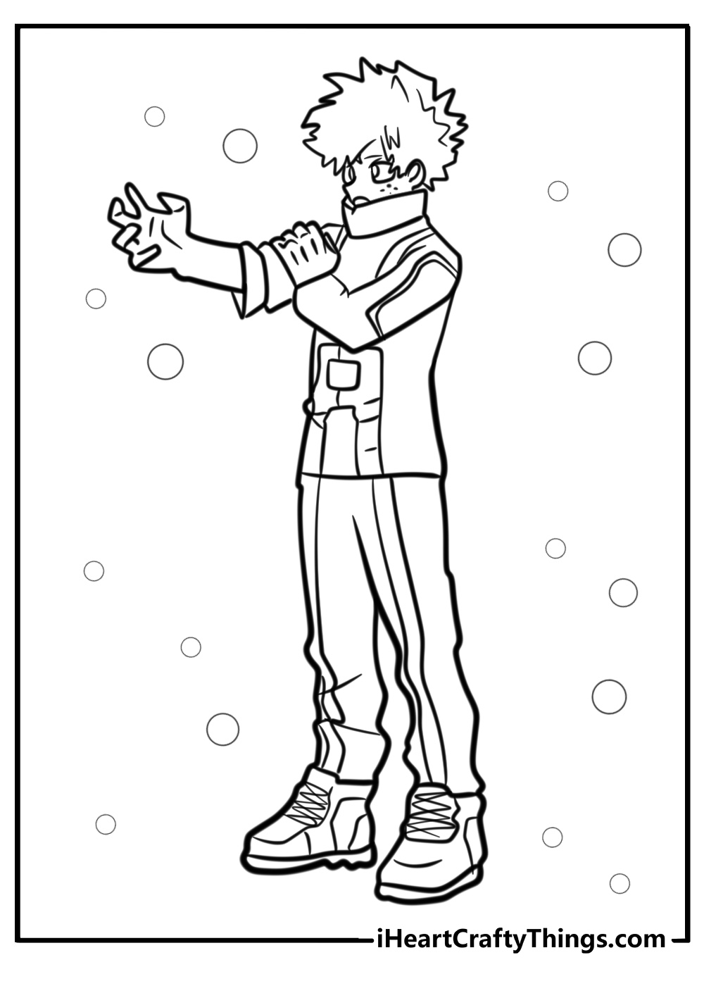 Deku in training mode free printable page