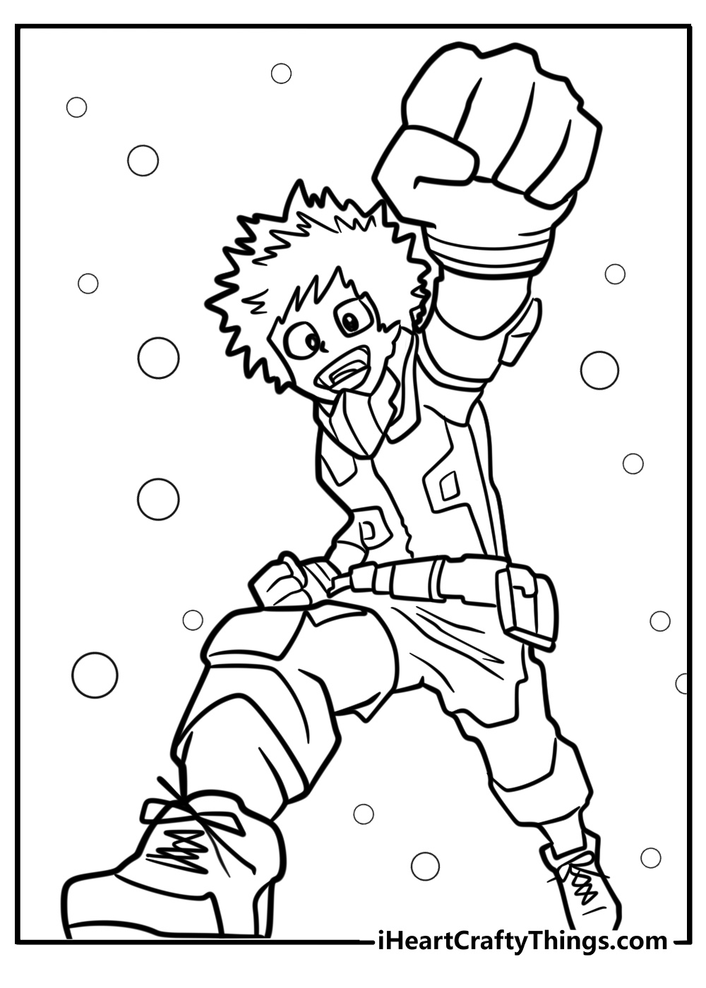 Deku punching with strength printable sheet