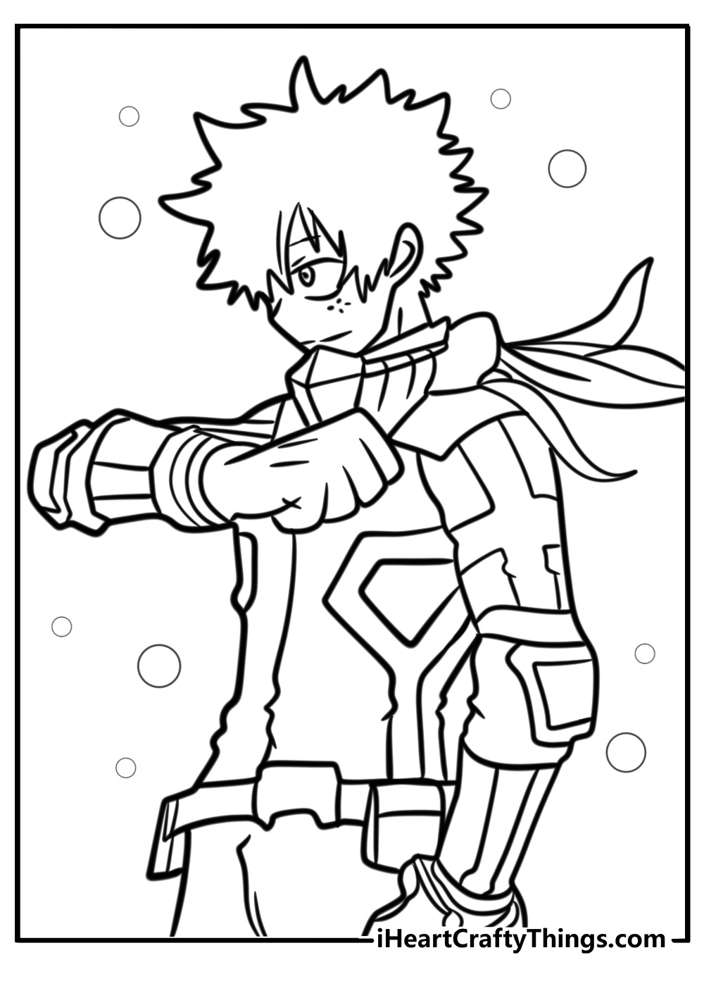 Deku ready to defend coloring page