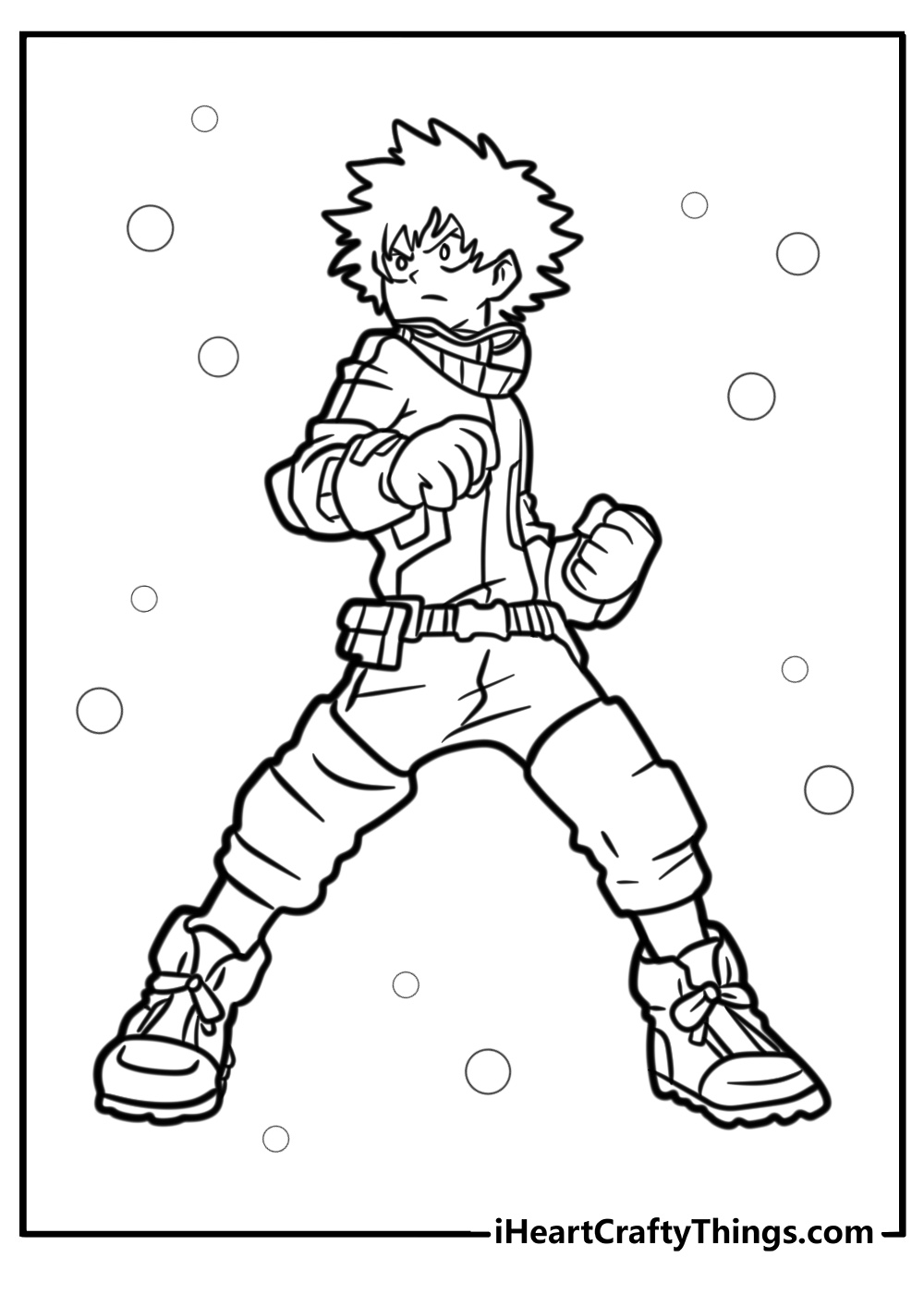 Deku ready to fight coloring page