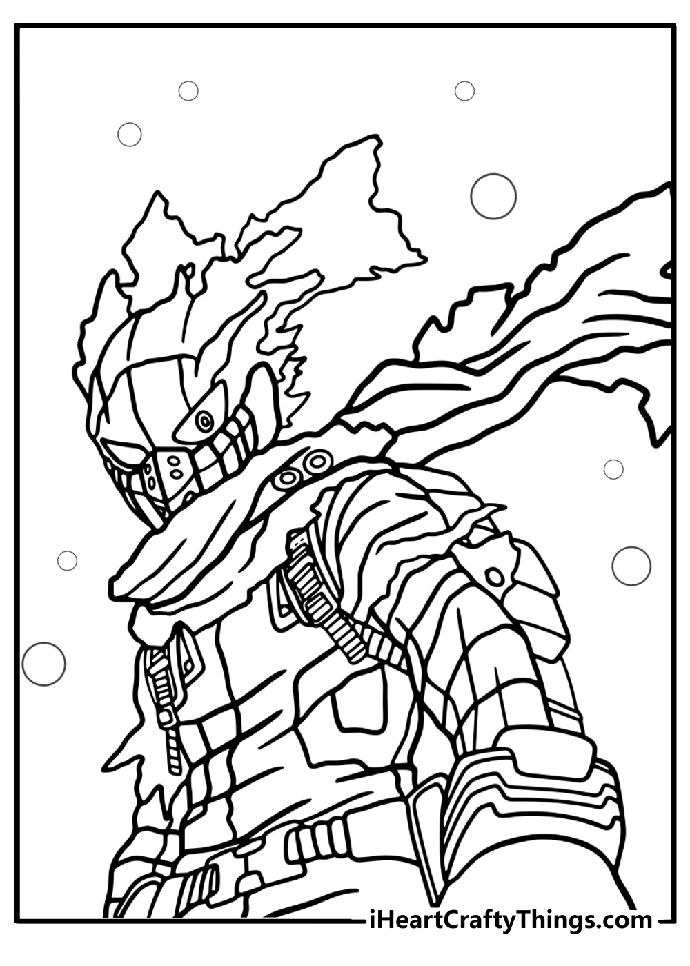 Deku with his mask on coloring sheet