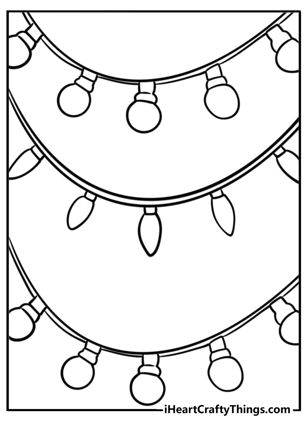 Detailed christmas lights with big and small bulbs coloring sheet