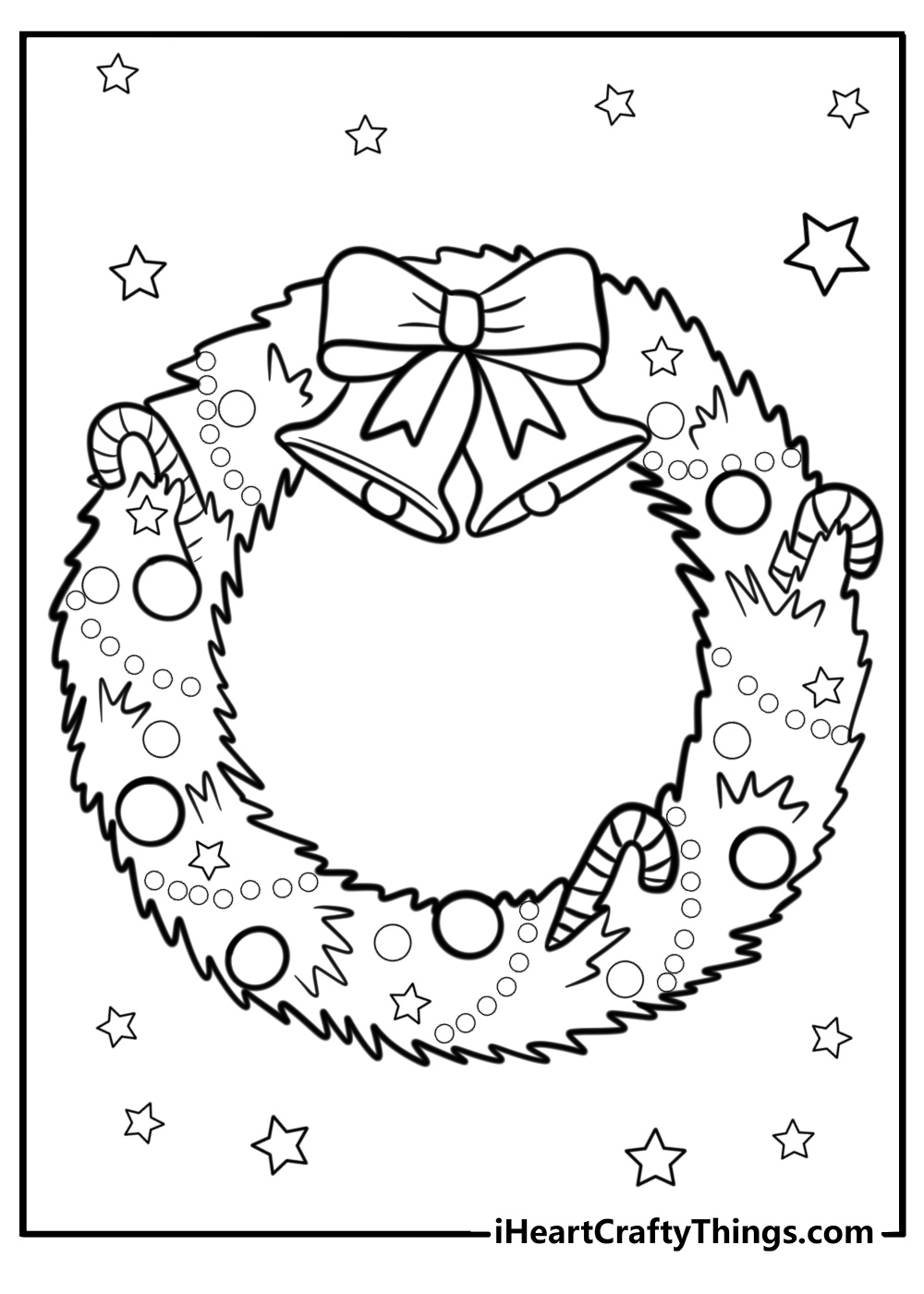 Detailed christmas wreath with ornaments free pdf