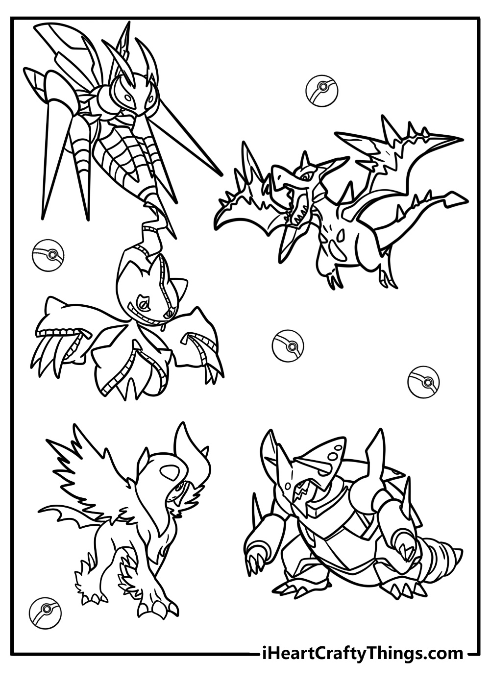 Detailed mega pokemon coloring page