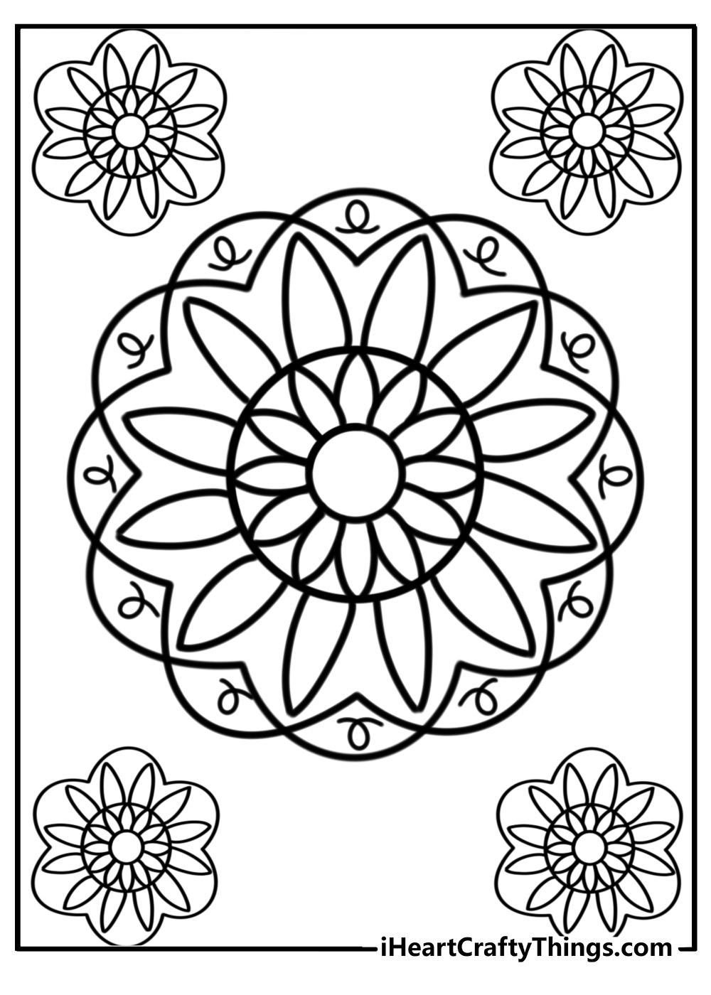 Detailed rangoli design for diwali coloring sheet