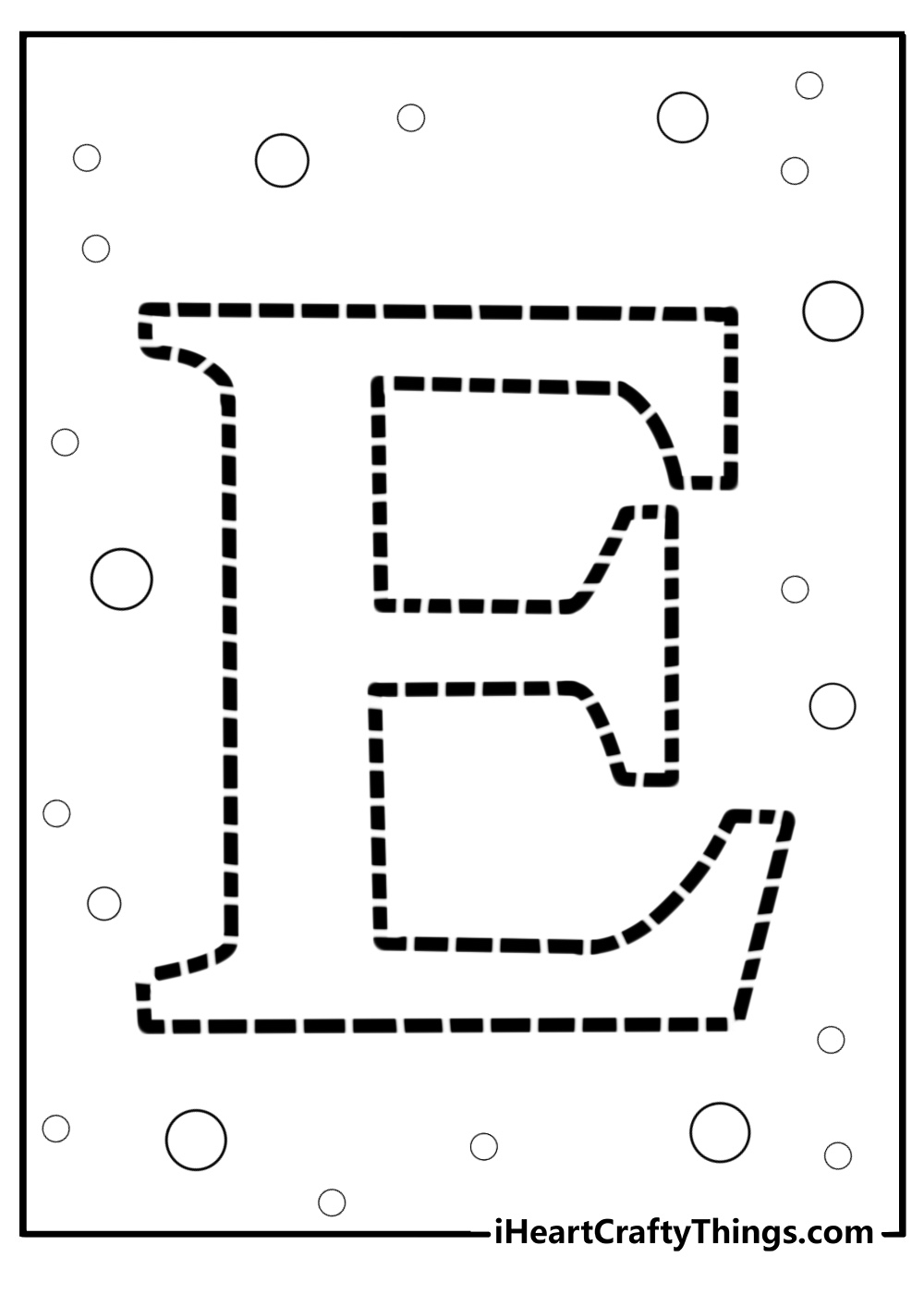 Dotted letter e for tracing fun coloring sheet