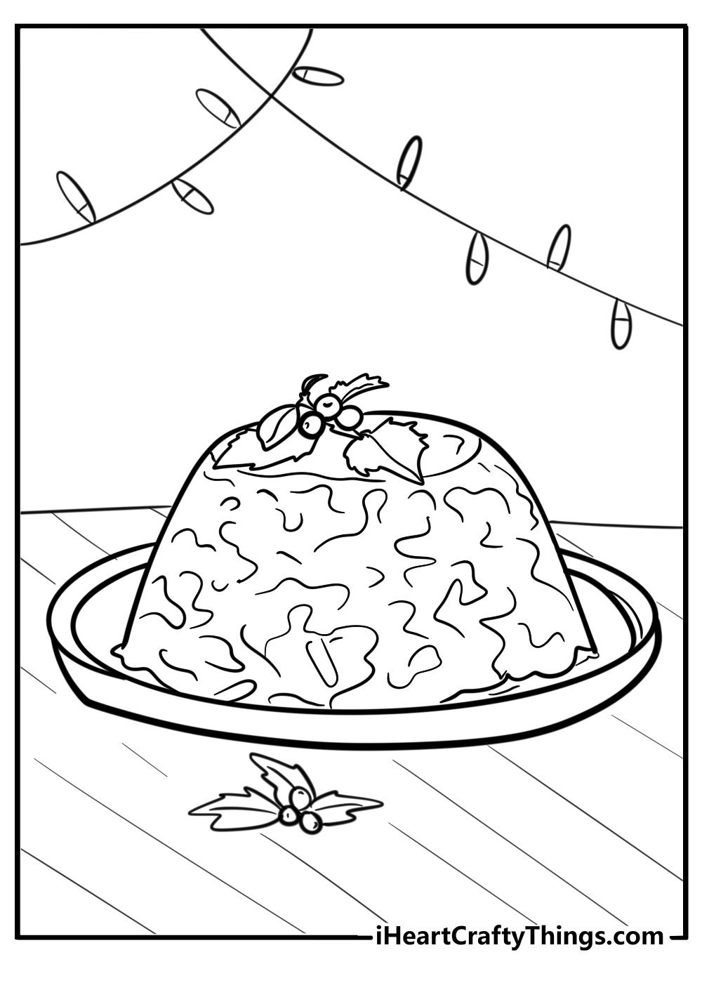 Figgy pudding coloring page