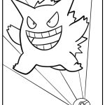 Gengar ready for battle detailed coloring sheet