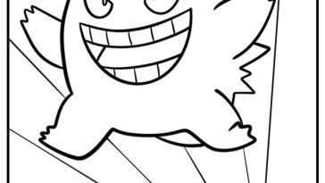 Gengar ready for battle detailed coloring sheet