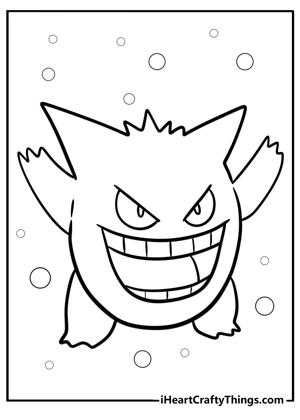 Gengar showing off his smile coloring page