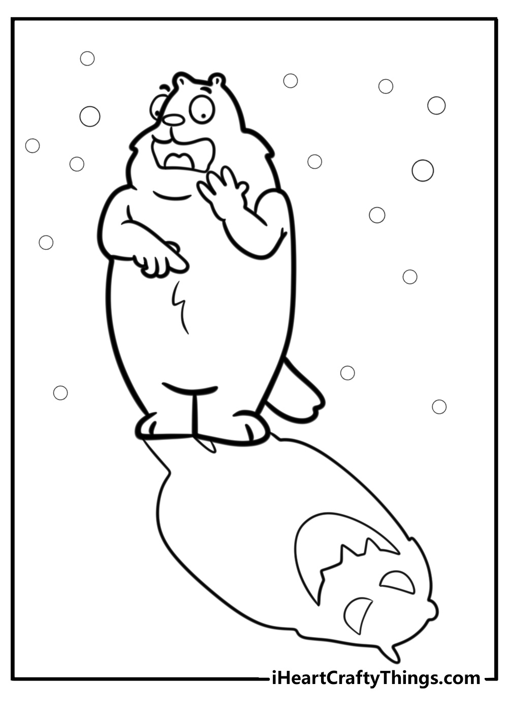 Groundhog with a shadow free coloring page