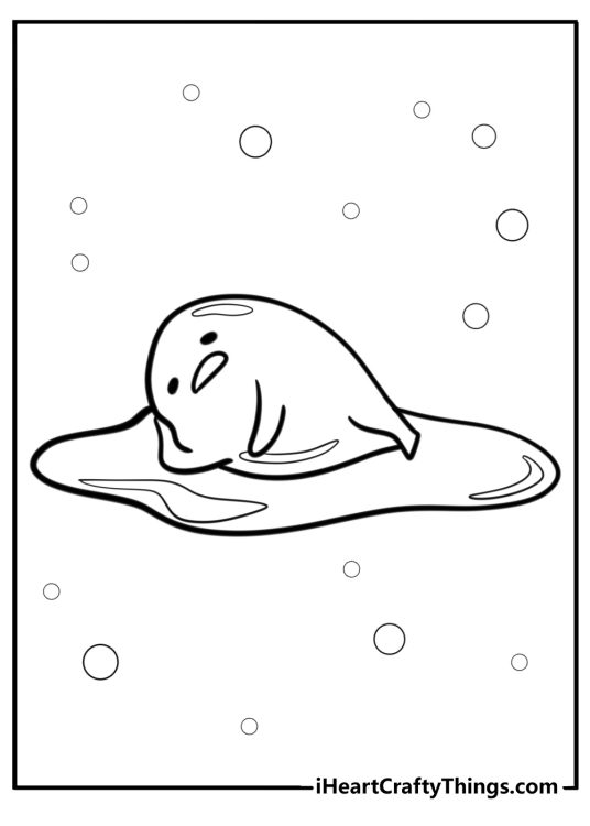 Gudetama feeling lazy free printable coloring page