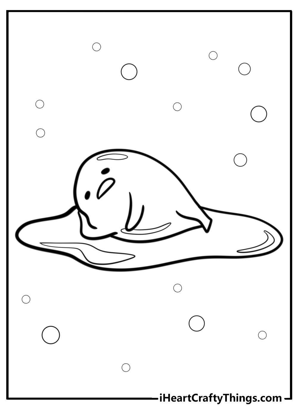 Gudetama feeling lazy free printable coloring page