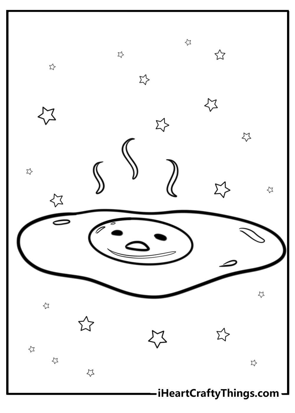 Gudetama with a fried egg yolk coloring page