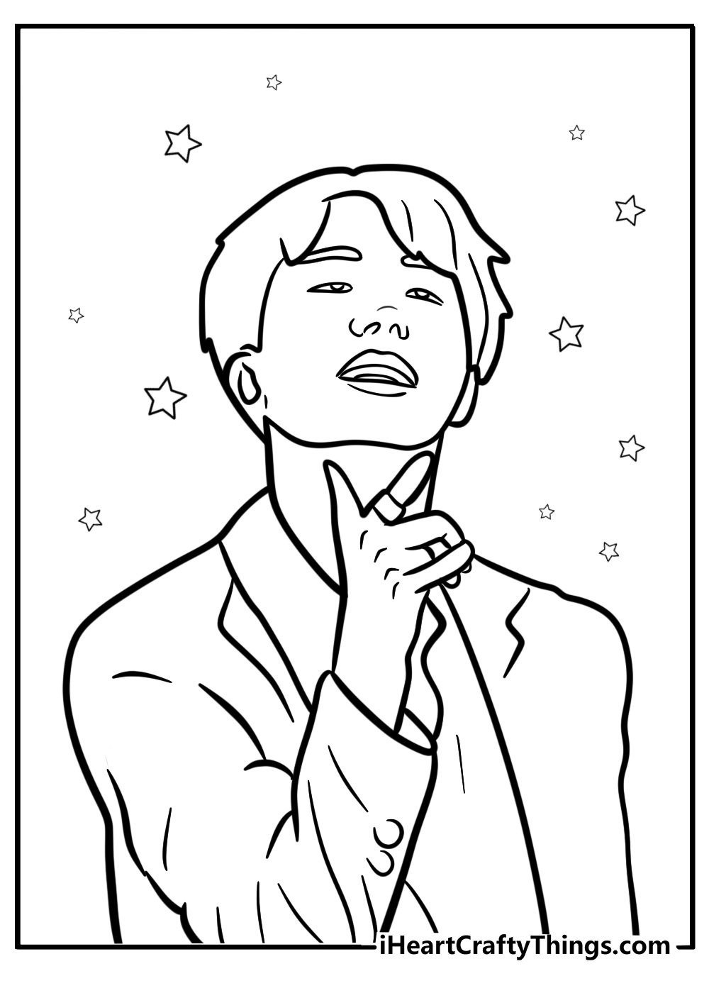 J hope dancing with a big smile coloring page for fans