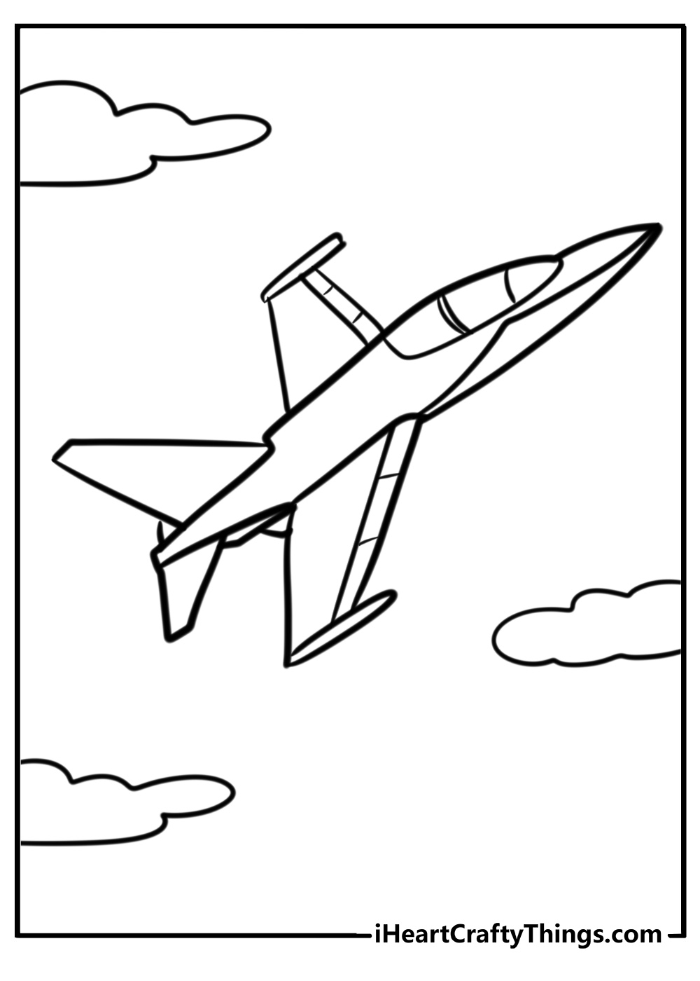 Jet in a steep climb detailed coloring sheet