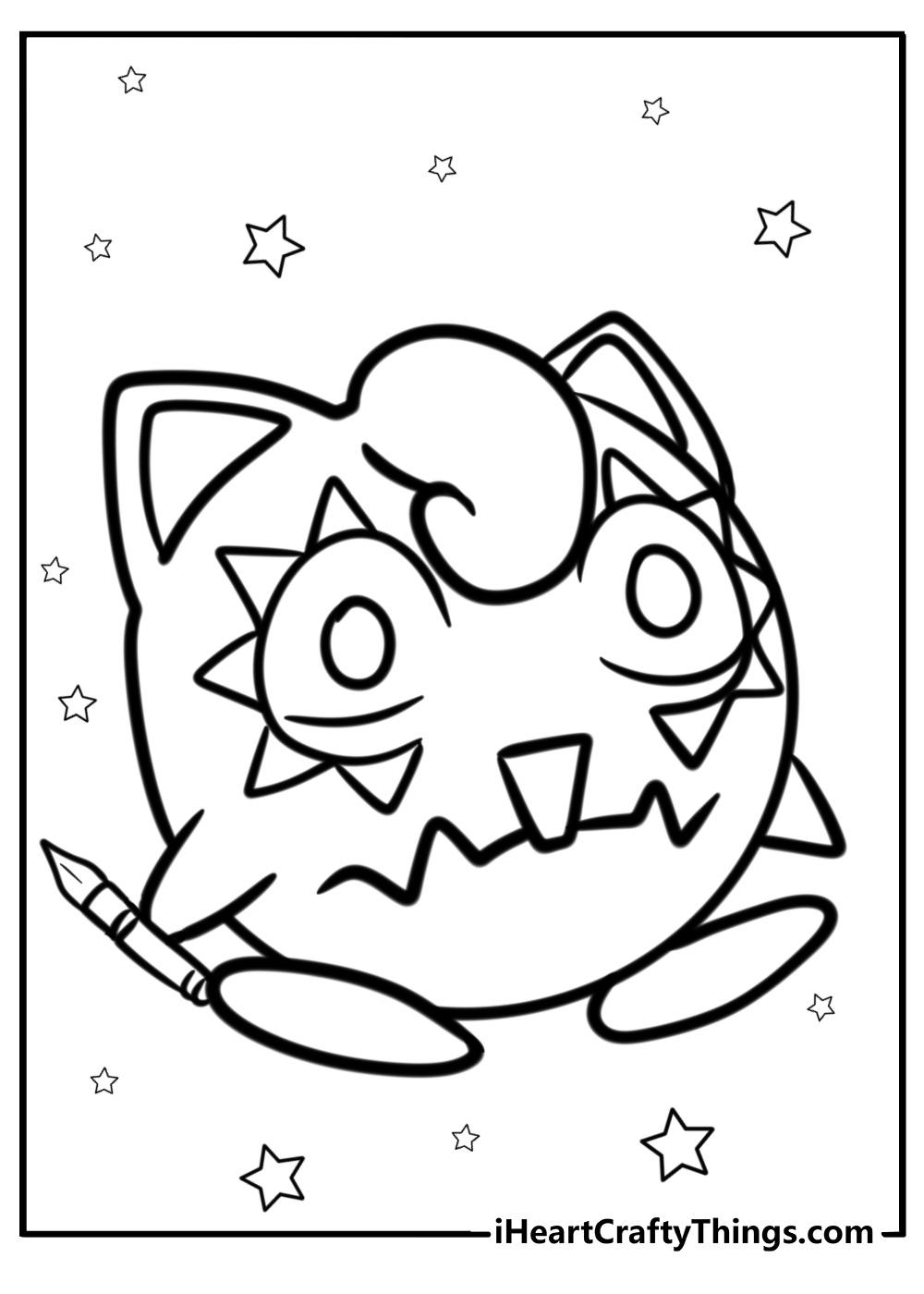 Jigglypuff drawing on a face fun coloring sheet