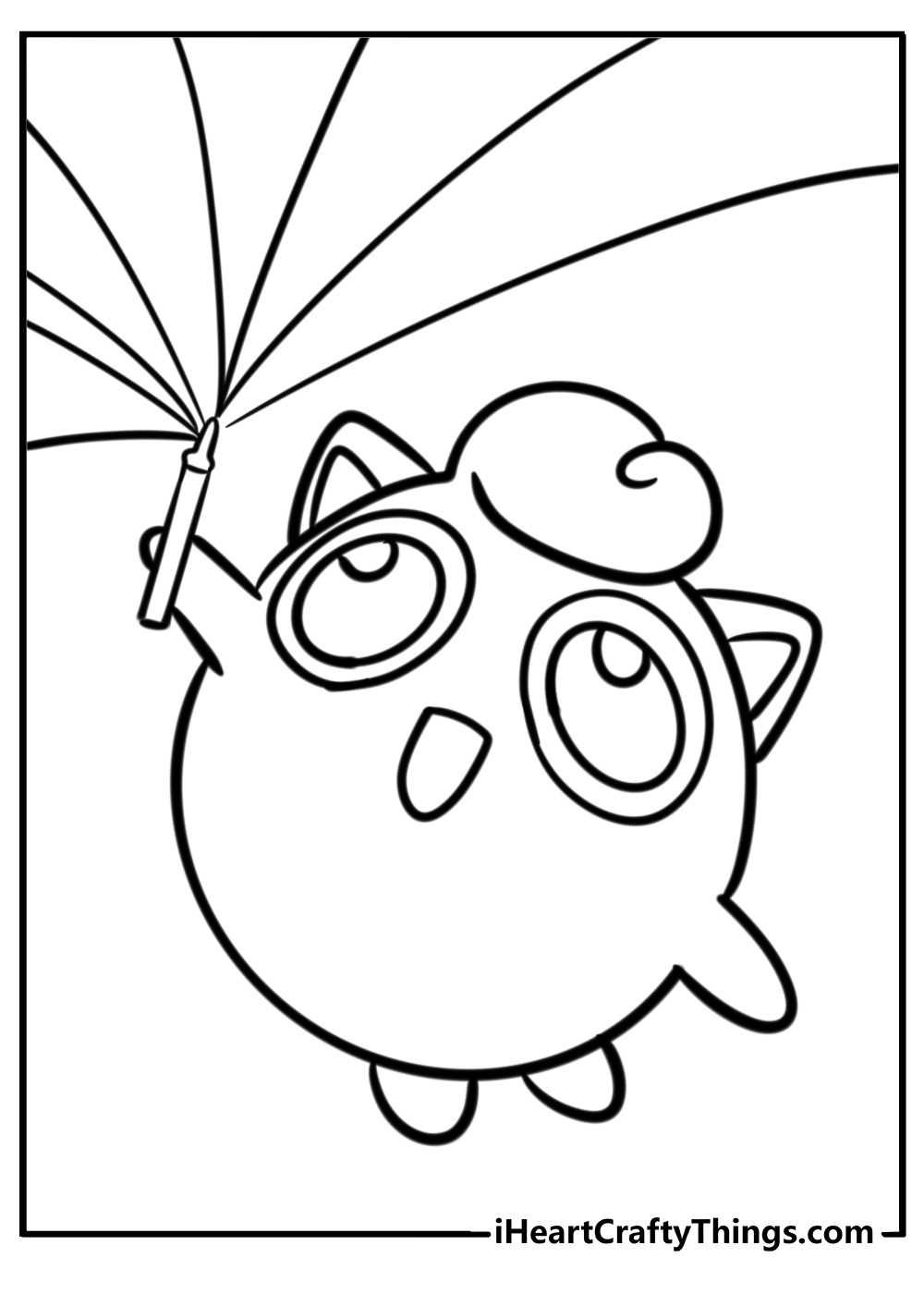 Jigglypuff holding a marker coloring page