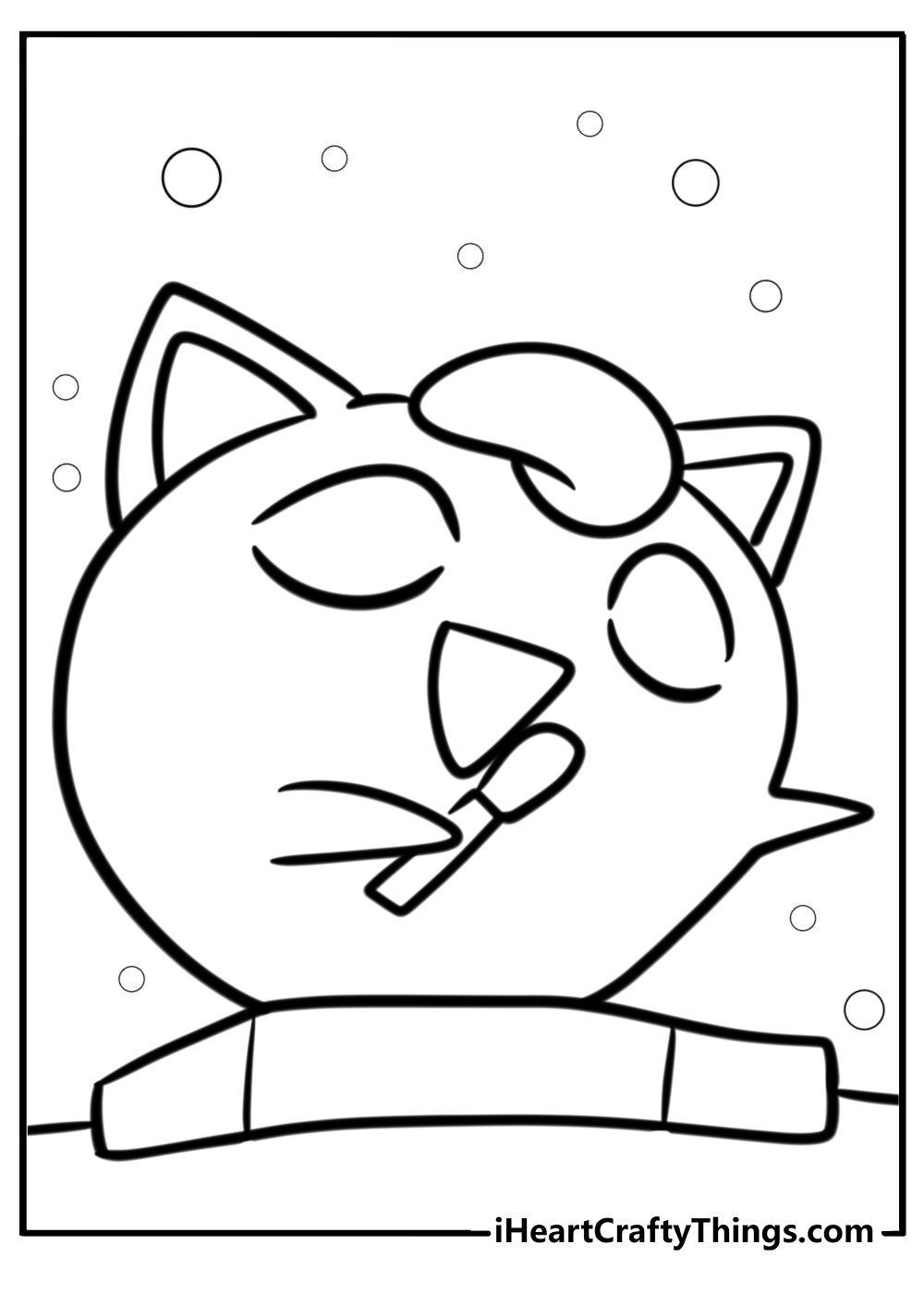 Jigglypuff on stage free printable coloring page