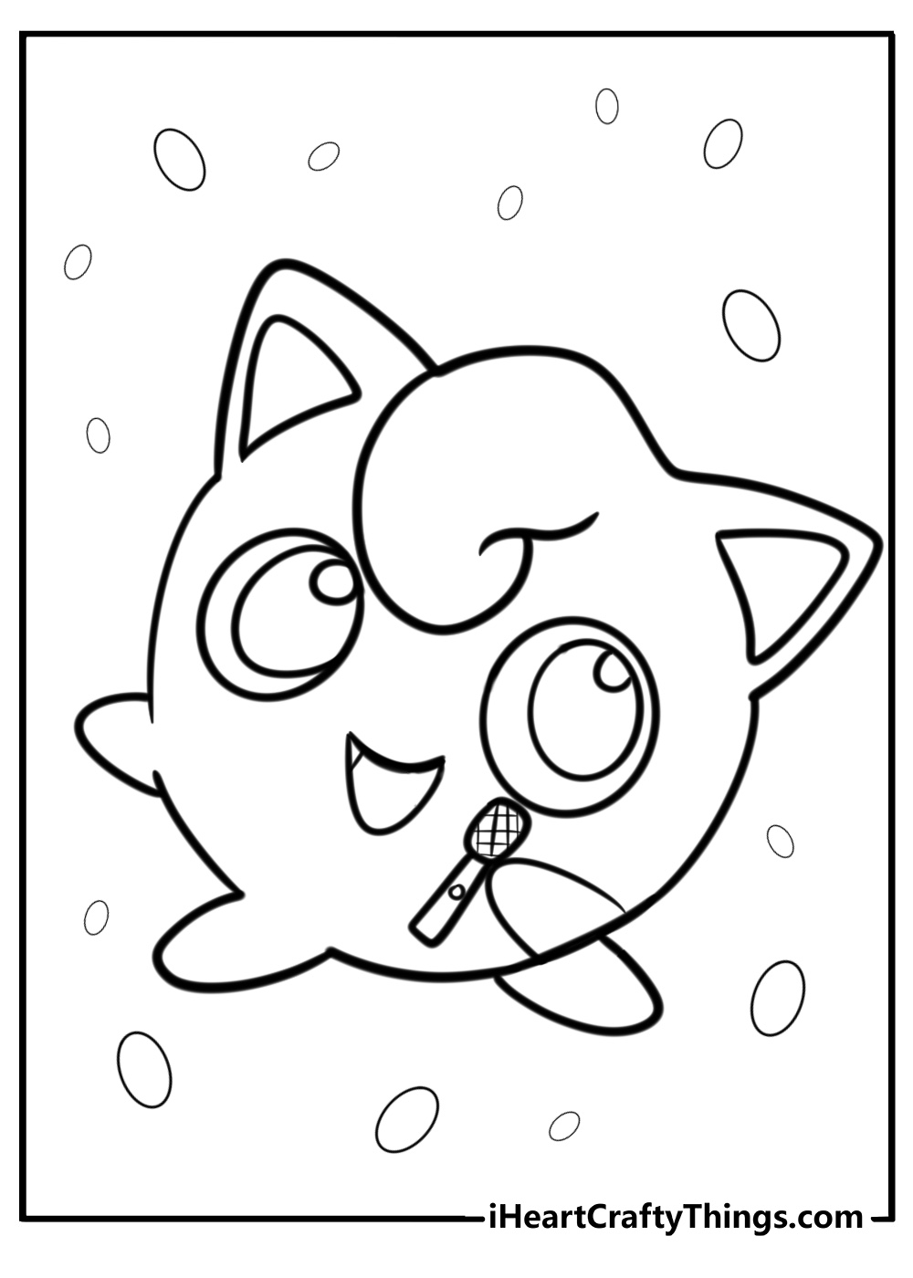 Jigglypuff ready to sing coloring page for kids