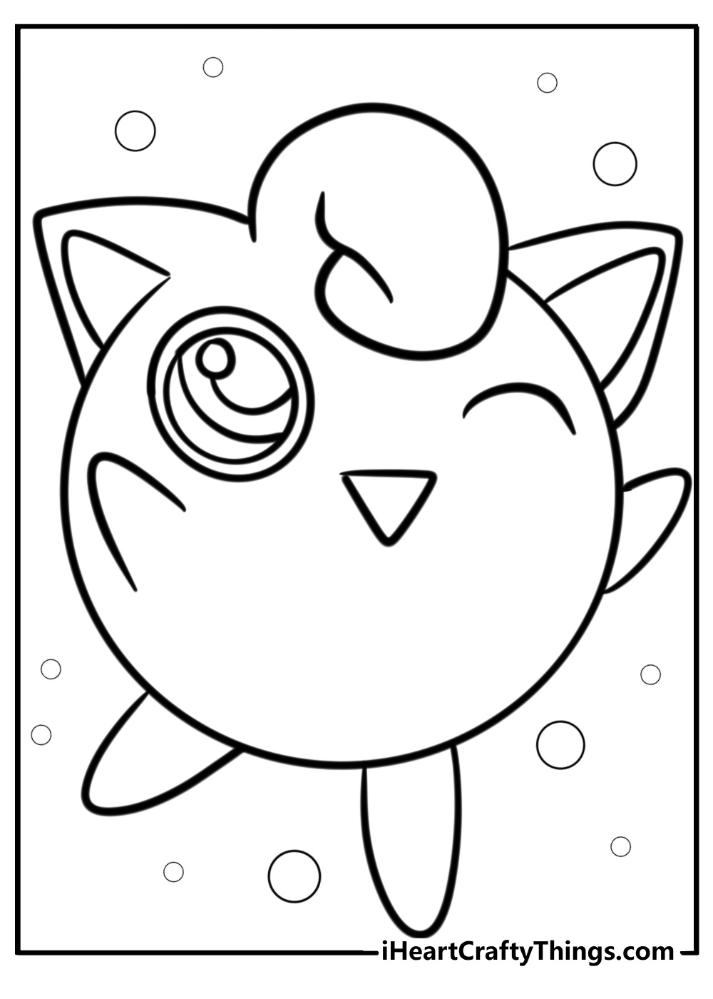 Jigglypuff showing excitement fun coloring sheet