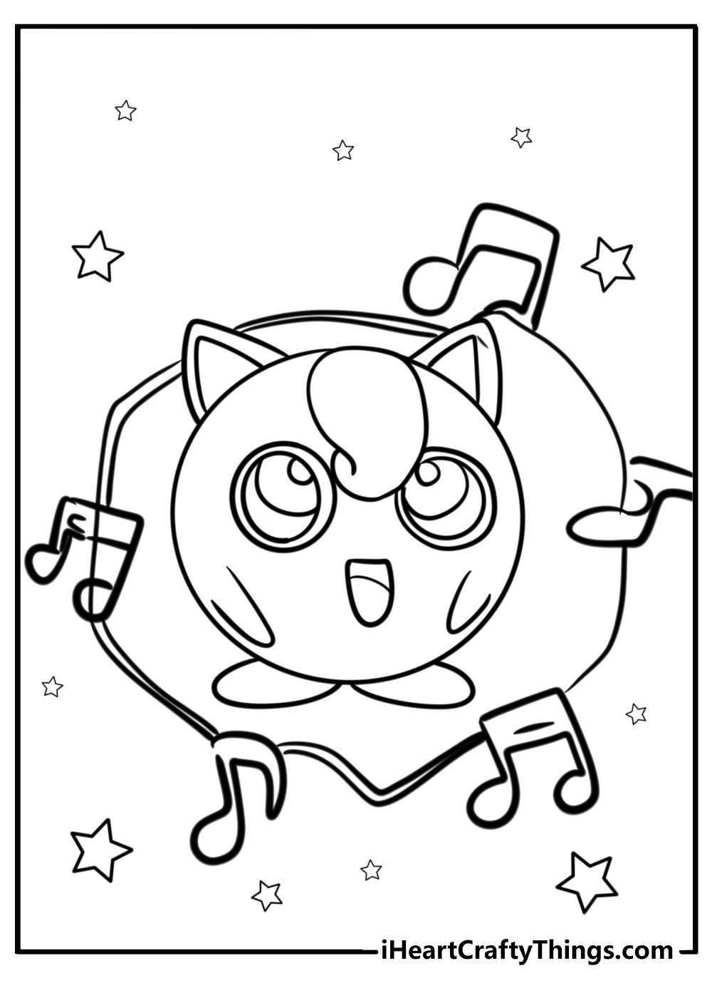 Jigglypuff using sing move free coloring page pdf