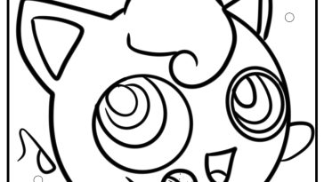 Jigglypuff with a musical note fun coloring sheet