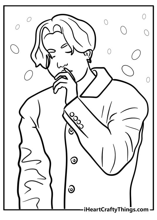 Jungkook singing on stage free coloring page pdf