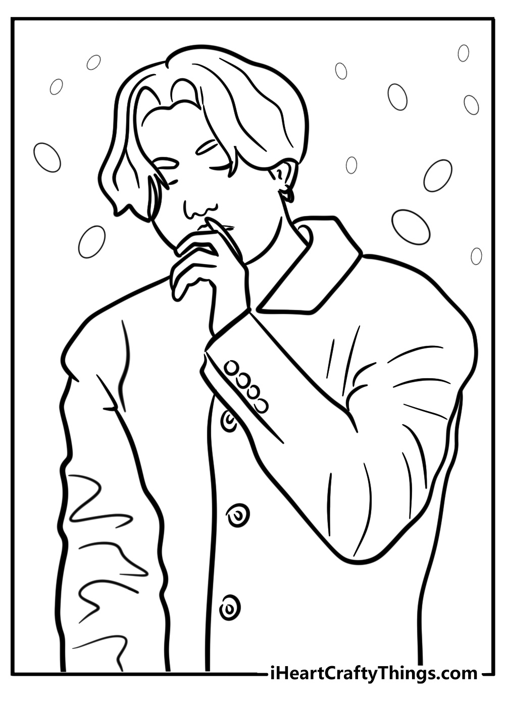 Jungkook singing on stage free coloring page pdf
