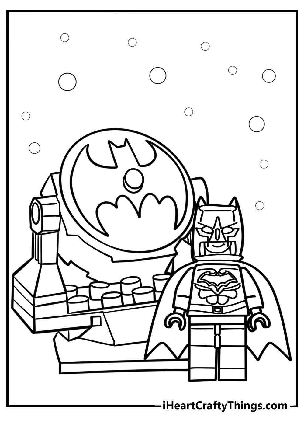 Lego batman and bat signal fun coloring sheet