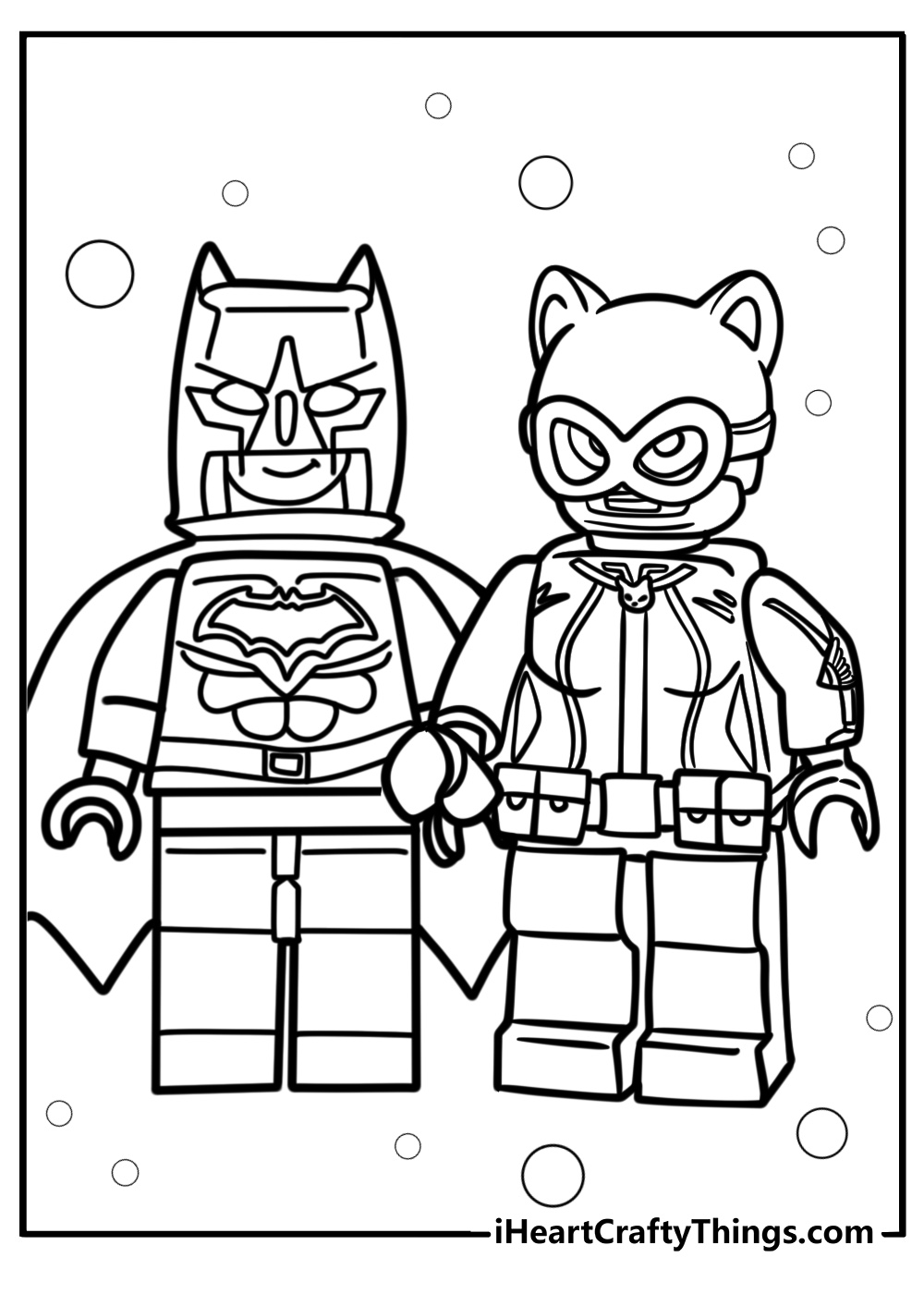 Lego batman and catwoman printable coloring page