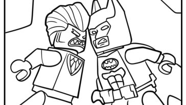 Lego batman and joker face off coloring sheet