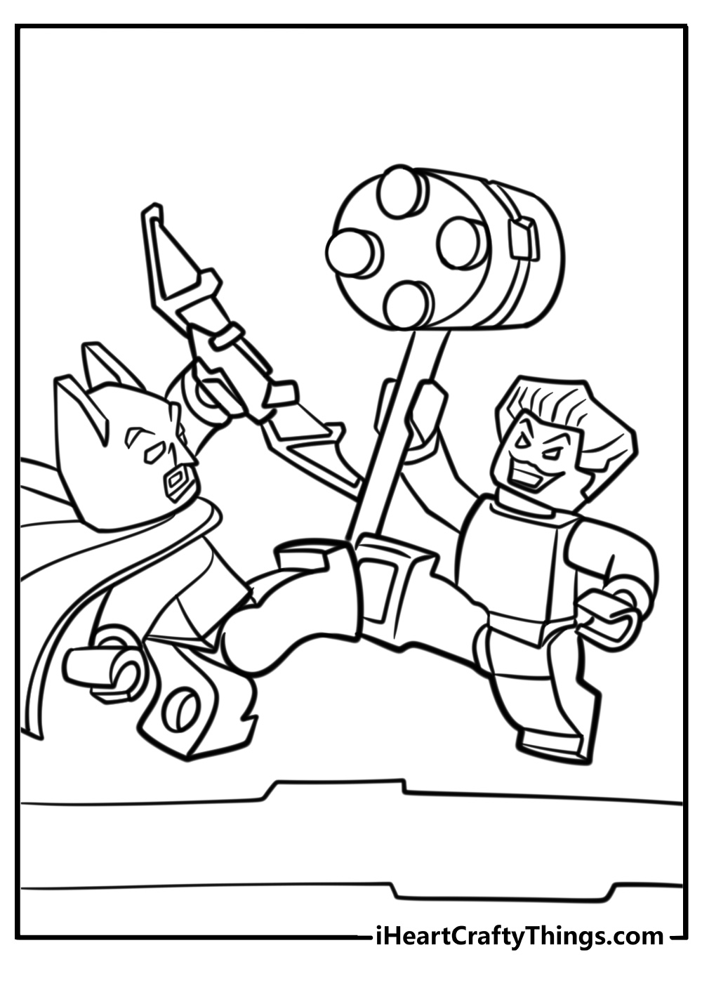 Lego batman fighting crime free coloring page pdf