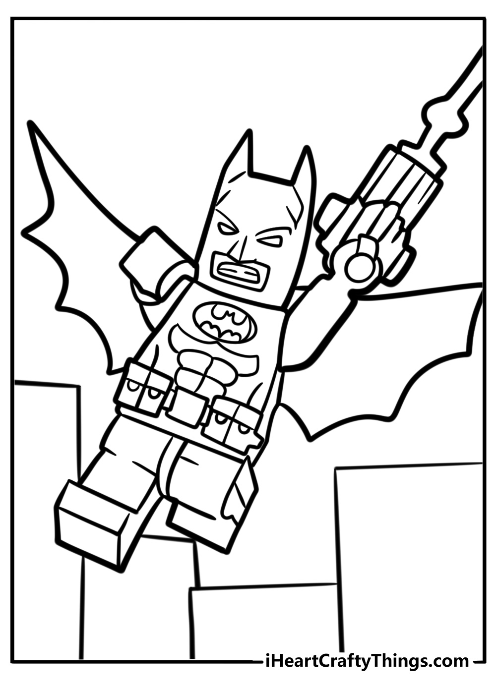 Lego batman jumping into action coloring sheet