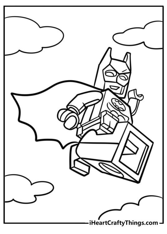 Lego batman ready to fight villains coloring sheet