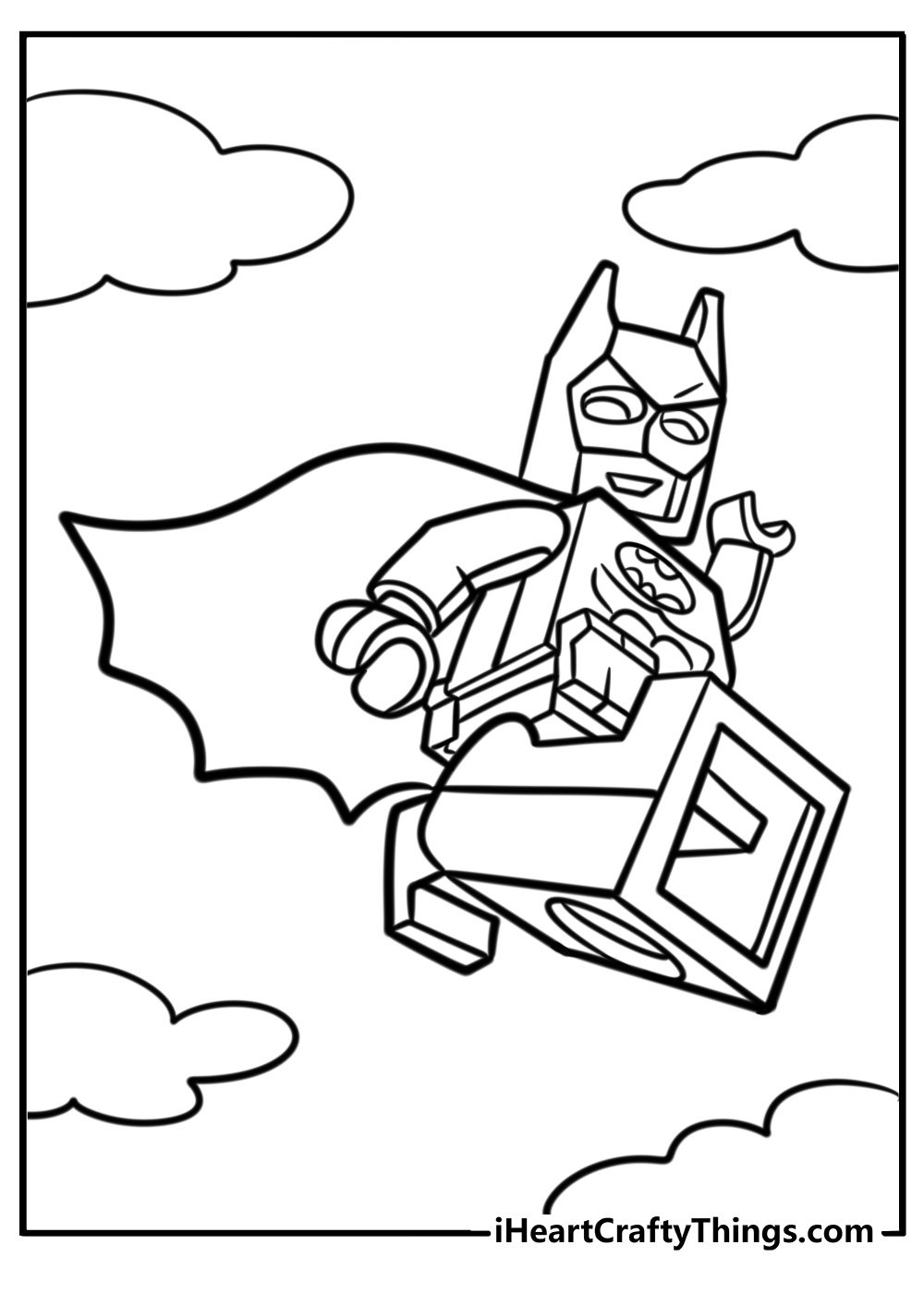 Lego batman ready to fight villains coloring sheet