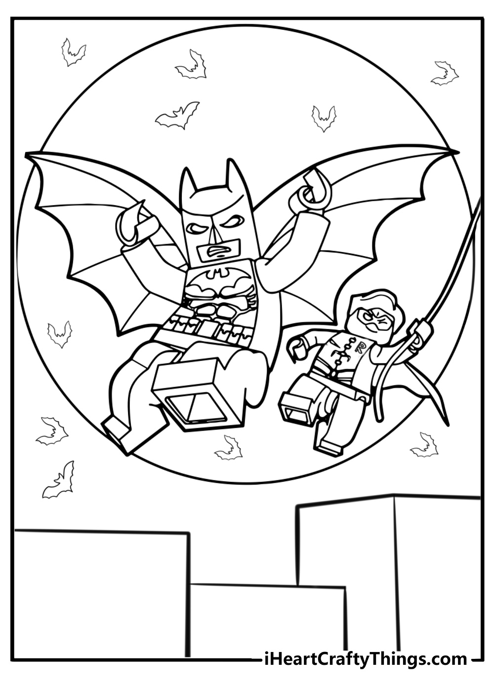 Lego batman saving gotham free coloring page pdf